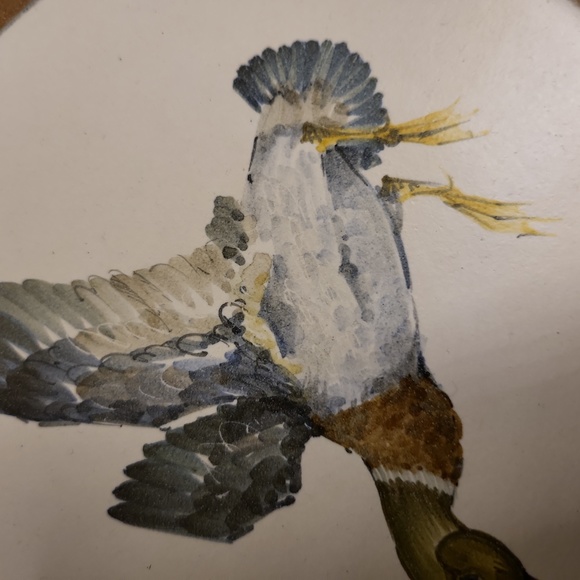 Guillot Curard Hand Painted Duck Mallard Porcelain Bisque Plate Wall Hanging - Picture 6 of 8